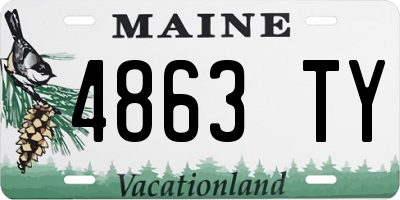 ME license plate 4863TY