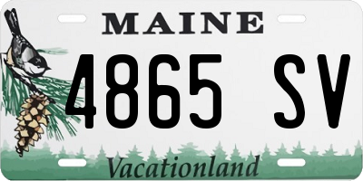 ME license plate 4865SV