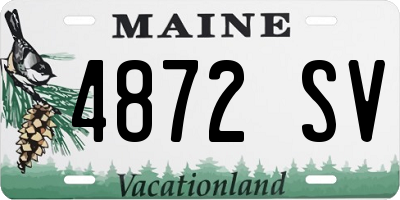 ME license plate 4872SV