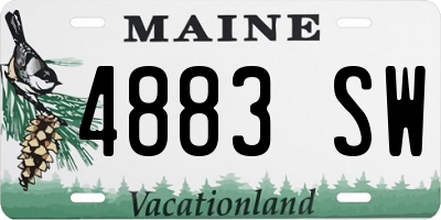 ME license plate 4883SW