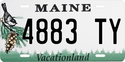 ME license plate 4883TY