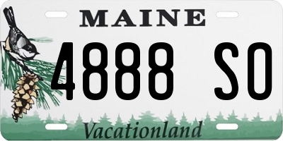 ME license plate 4888SO