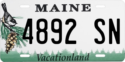 ME license plate 4892SN