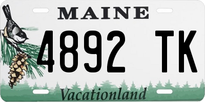 ME license plate 4892TK