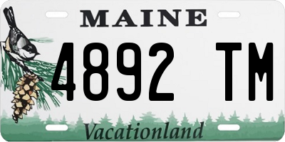 ME license plate 4892TM