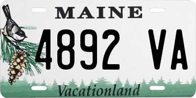 ME license plate 4892VA
