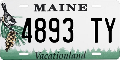 ME license plate 4893TY