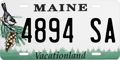 ME license plate 4894SA