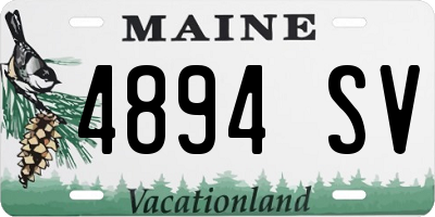 ME license plate 4894SV