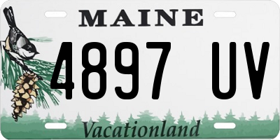 ME license plate 4897UV