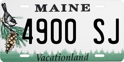 ME license plate 4900SJ