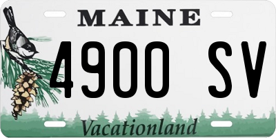 ME license plate 4900SV