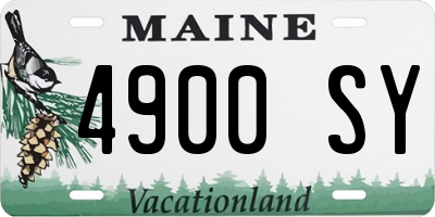 ME license plate 4900SY