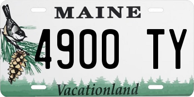 ME license plate 4900TY