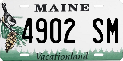 ME license plate 4902SM