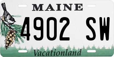 ME license plate 4902SW