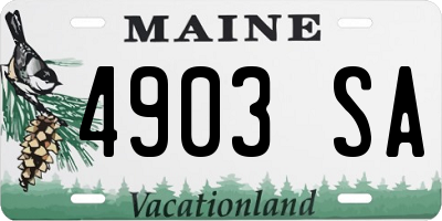 ME license plate 4903SA