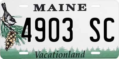 ME license plate 4903SC