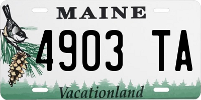 ME license plate 4903TA