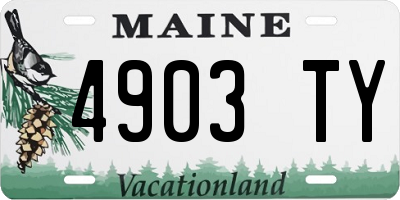 ME license plate 4903TY
