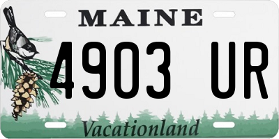 ME license plate 4903UR