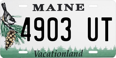 ME license plate 4903UT