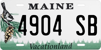 ME license plate 4904SB