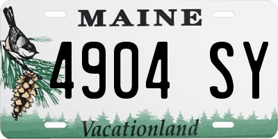 ME license plate 4904SY