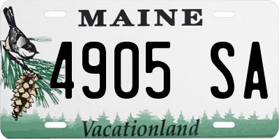 ME license plate 4905SA