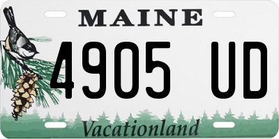 ME license plate 4905UD
