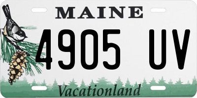 ME license plate 4905UV