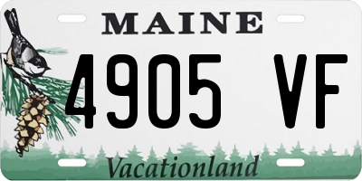 ME license plate 4905VF