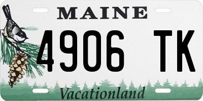 ME license plate 4906TK