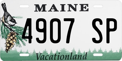 ME license plate 4907SP