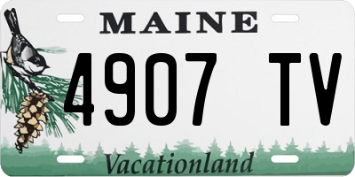 ME license plate 4907TV