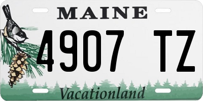 ME license plate 4907TZ