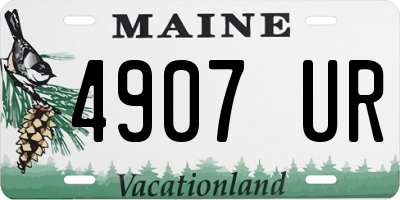 ME license plate 4907UR