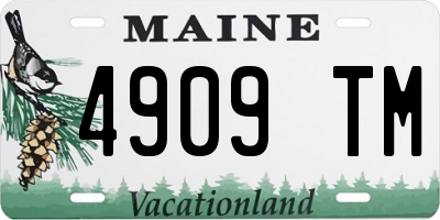ME license plate 4909TM
