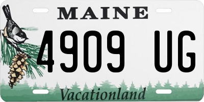 ME license plate 4909UG