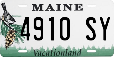 ME license plate 4910SY