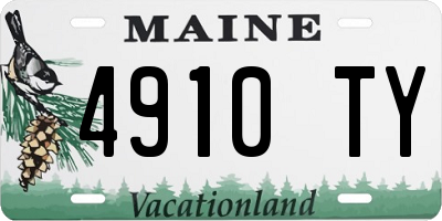 ME license plate 4910TY
