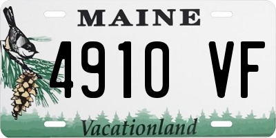 ME license plate 4910VF