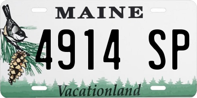 ME license plate 4914SP