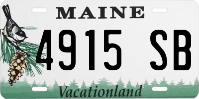 ME license plate 4915SB