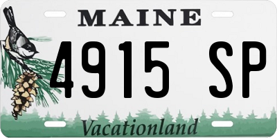 ME license plate 4915SP