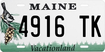 ME license plate 4916TK