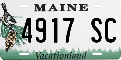 ME license plate 4917SC