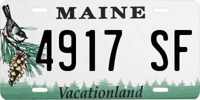 ME license plate 4917SF