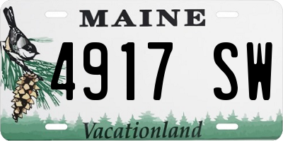 ME license plate 4917SW