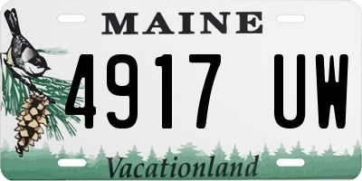 ME license plate 4917UW